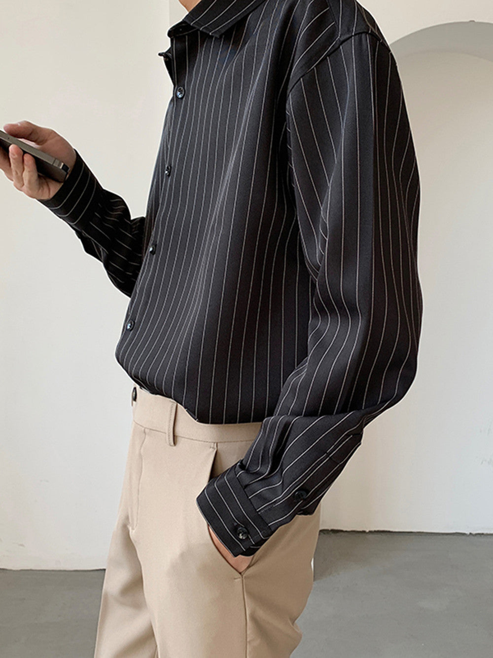 Casual Striped Button Up
