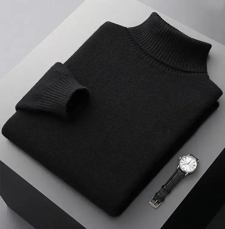 Men's 100% Merino Wool Turtleneck Sweater – Luxurious Warmth and Sophistication