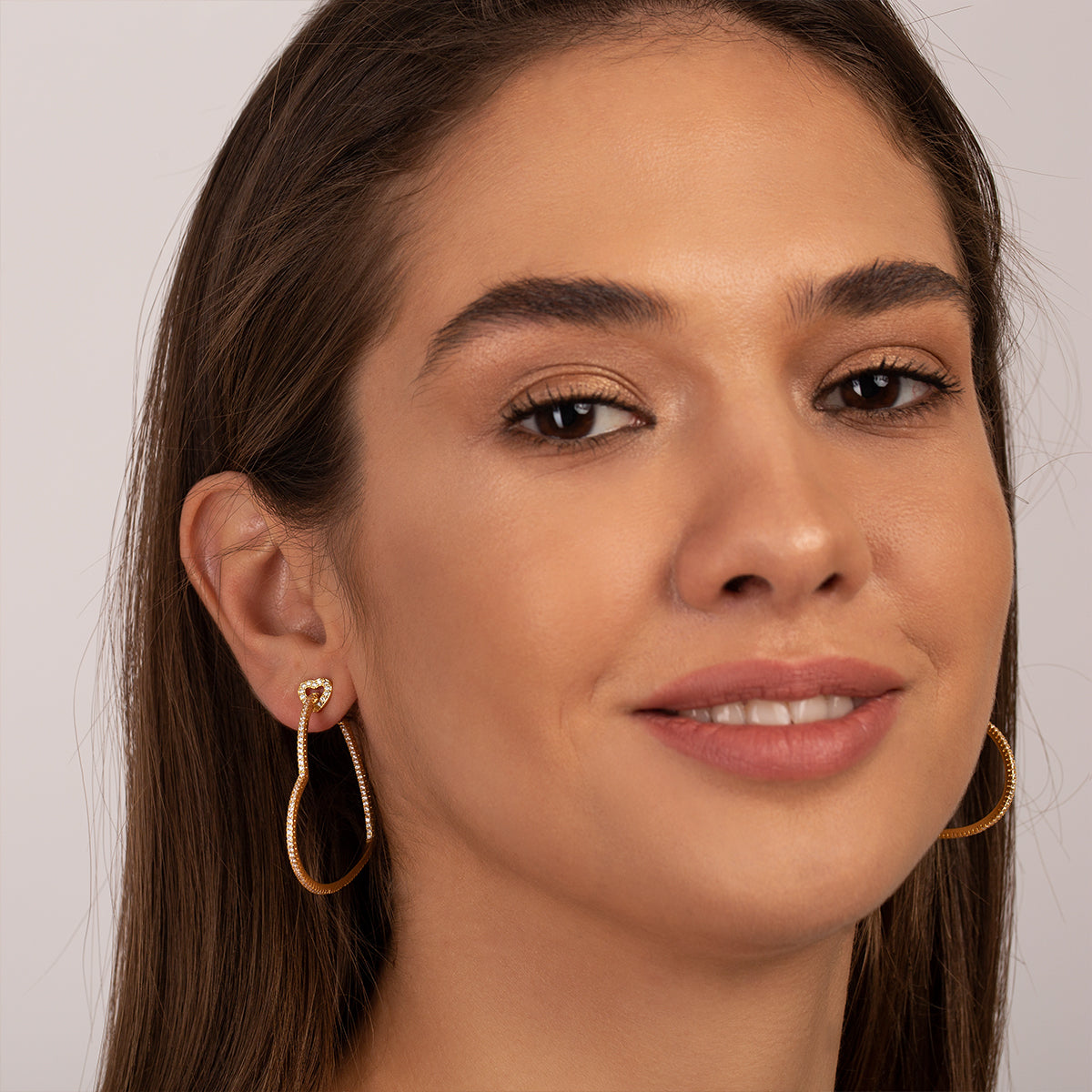 925 Sterling Silver Heart Hoop Earrings – Elegant Double Heart Design