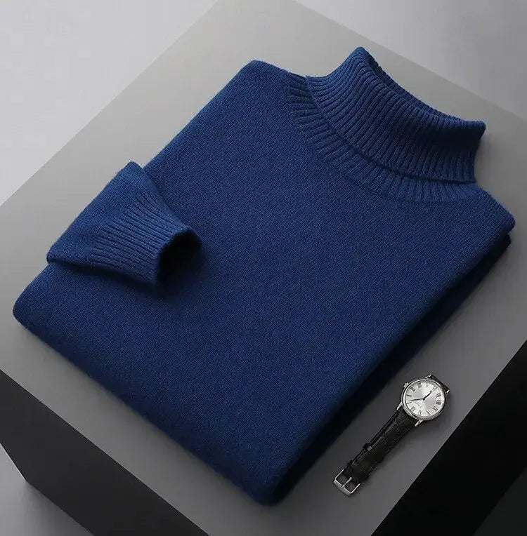 Men's 100% Merino Wool Turtleneck Sweater – Luxurious Warmth and Sophistication