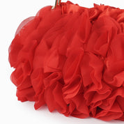Flower clutch handbag - elegant floral evening bag with top handle