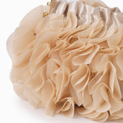 Flower clutch handbag - elegant floral evening bag with top handle