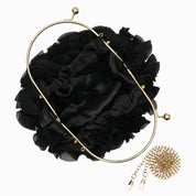 Flower clutch handbag - elegant floral evening bag with top handle