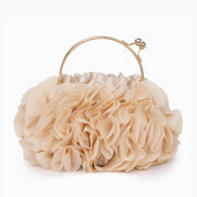 Flower clutch handbag - elegant floral evening bag with top handle