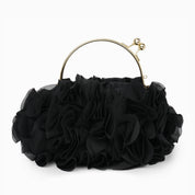 Flower clutch handbag - elegant floral evening bag with top handle