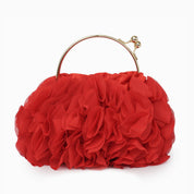 Flower clutch handbag - elegant floral evening bag with top handle