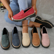 Women’s Suede Loafers - Slip-On Comfortable Casual Shoes, Lightweight, Stylish Everyday Footwear