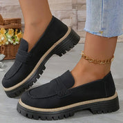 Women’s Suede Loafers - Slip-On Comfortable Casual Shoes, Lightweight, Stylish Everyday Footwear